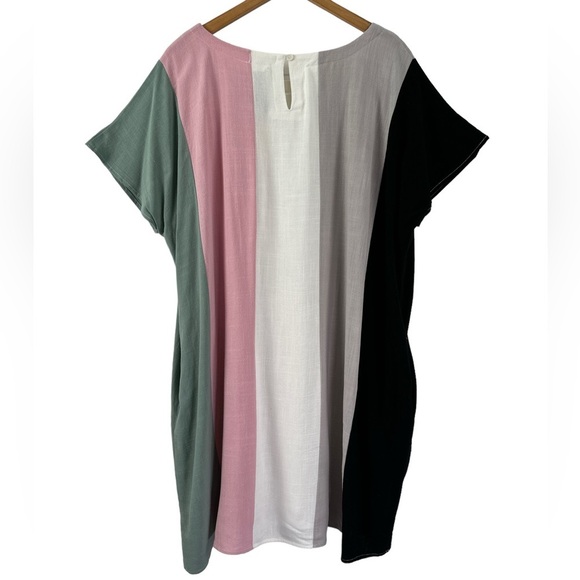 NWT Entro Color Block Linen Blend Tunic Shift Dress - Picture 4 of 11